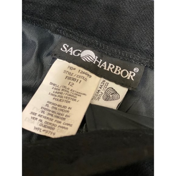 SOLD (VINTAGE) 80's Black Sag Harbor High Rise Tapered Wool Trousers (12) - Picture 7 of 7